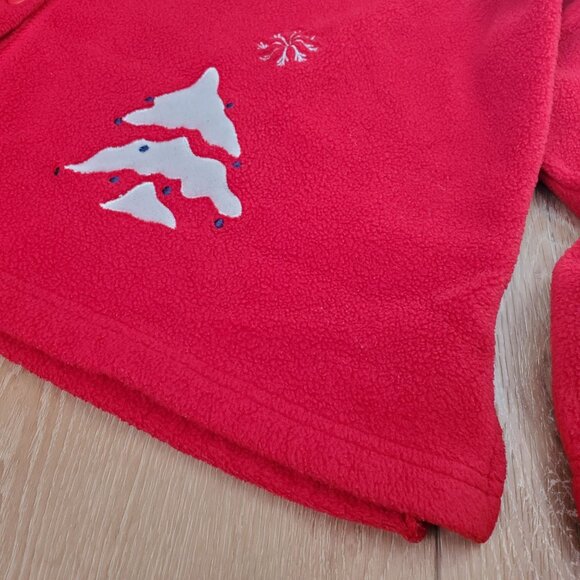 Nick & Sarah Cardigan Sweater Womens Plus Sz 3X Red Fleece Christmas Embroidered - Picture 5 of 14